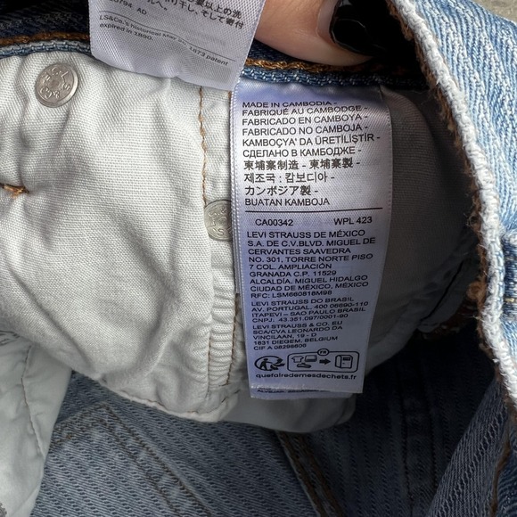 Levis 501 Shorts Womens Small Blue High Rise Distressed Cutoff Denim Jean - Picture 5 of 11